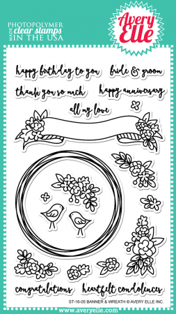 AE Banner & Wreath Clear Stamps