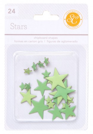 AC Essentials Chipboard - Green Stars