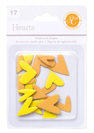 AC Essentials Chipboard - Yellow/Orange Hearts