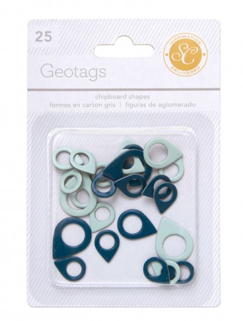 AC Essentials Chipboard - Blue/Aqua Geo Tag