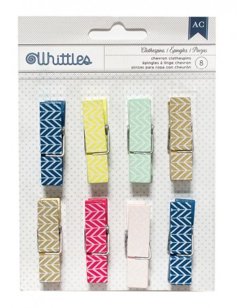 AC Designer Desktop Essentials Clothespins 8/PKG - Chevron