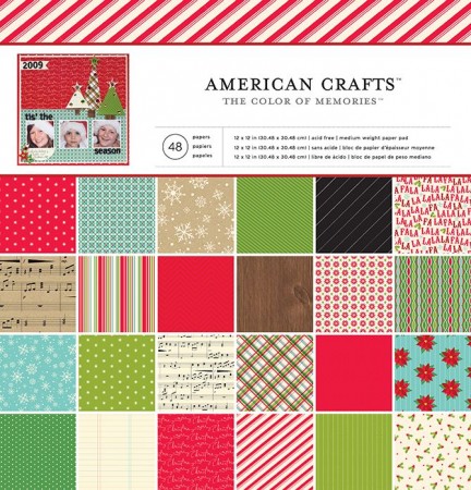 AC Single-Sided Paper Pad 12"x12" 48/PKG - Christmas