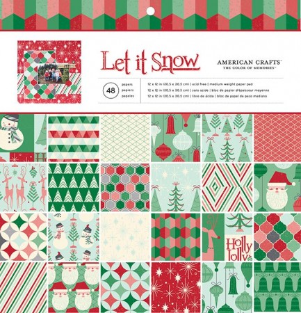 AC Single-Sided Paper Pad 12"x12" 48/PKG - Let It Snow