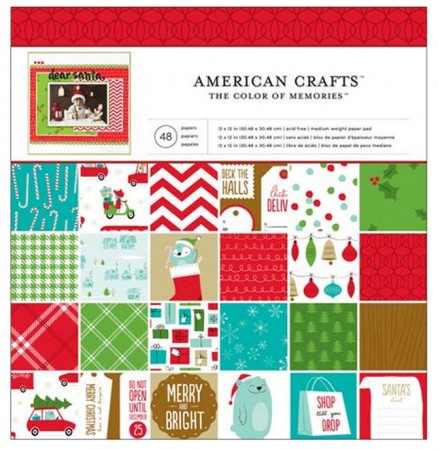 AC Single-Sided Paper Pad 12"x12" 48/PKG - Be Merry