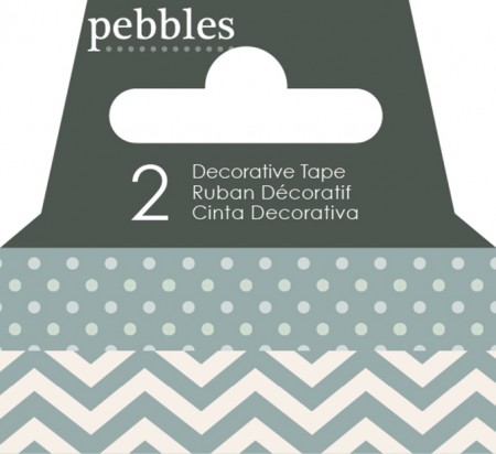 AC Washi Tape - Dot & Chevron - Pebbles Basics - Ash