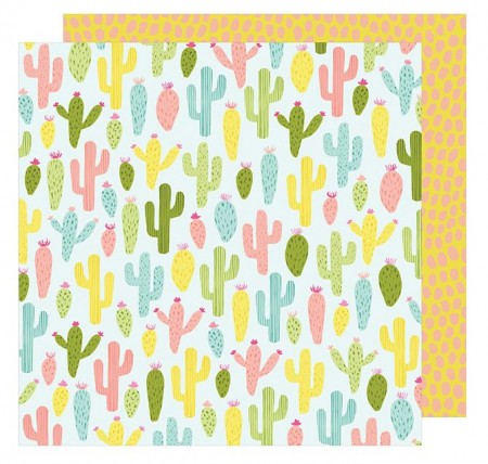 AC Happy Place Double-Sided Cardstock 12"x12" - Cactus Cooler