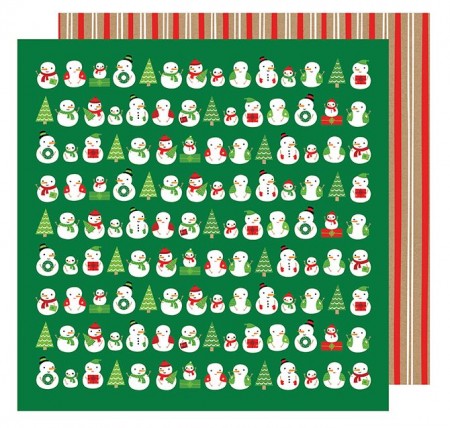 AC All Wrapped Up Patterned Paper 12"x12" - Snowmen