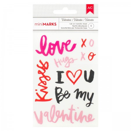 AC Valentine Rub-Ons 3.5"x5" - Words