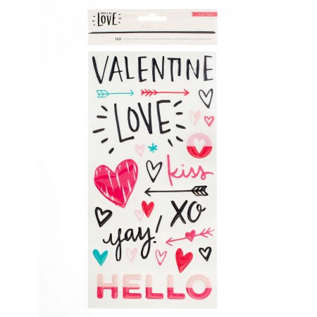 AC Hello Love Thickers 123/PKG - Epoxy - Phrases Sticker