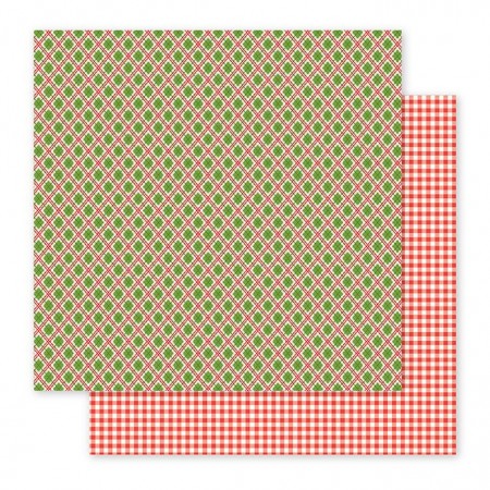 AC Holly Jolly Double-Sided Cardstock 12"x12" - Christmas Plaid