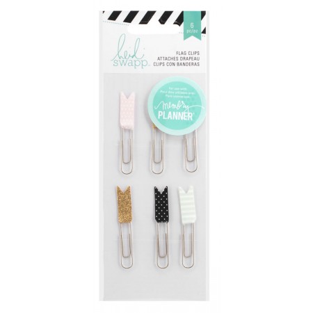 AC Heidi Swapp Hello Beautiful Embellishments 6/PKG - Flag Clips