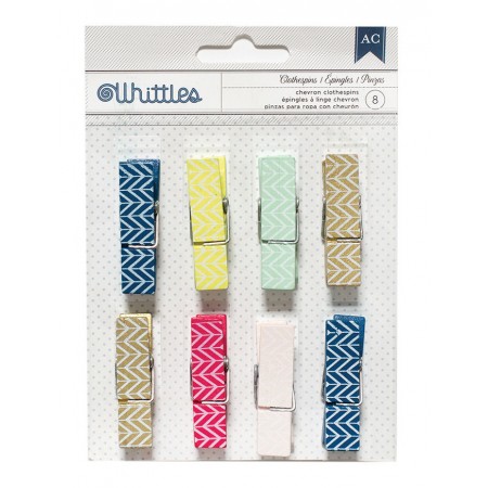 AC Designer Desktop Essentials Clothespins 8/PKG - Chevron