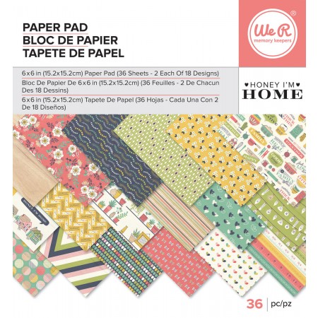 AC Single-Sided Paper Pad 6"x6" 36/PKG - Honey I'm Home