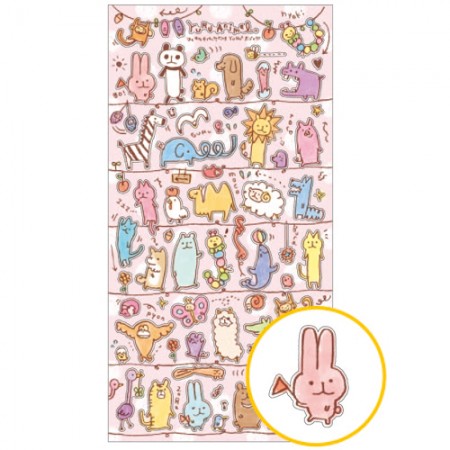 YURU Animal pink sticker (Copain Copine)