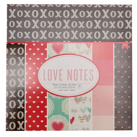 AC Love Notes Paper 12"x12" 6/PKG