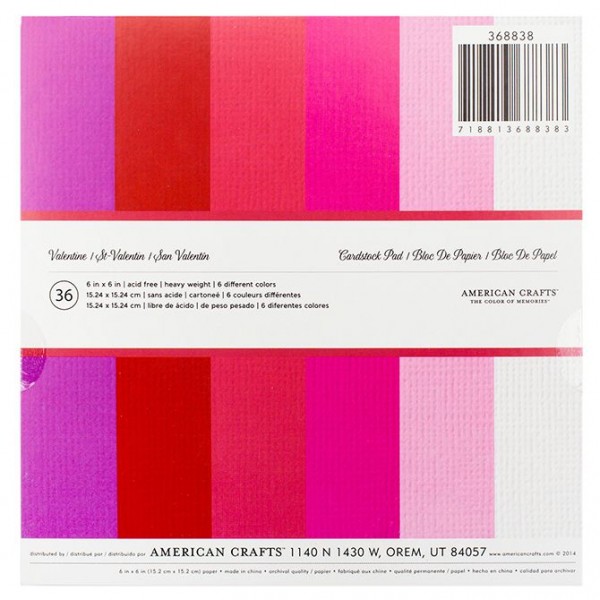 AC Cardstock Pack 6"x6" - Valentines