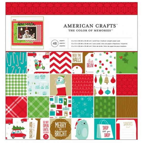 AC Single-Sided Paper Pad 12"x12" 48/PKG - Be Merry
