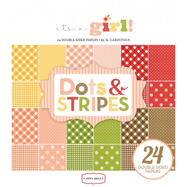 EP It's A Girl Dots & Stripes 6x6 Paper Pad