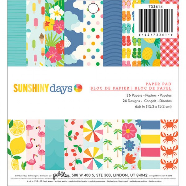 Pebbles - Sunshiny Days Collection - 6 x 6 Paper Pad