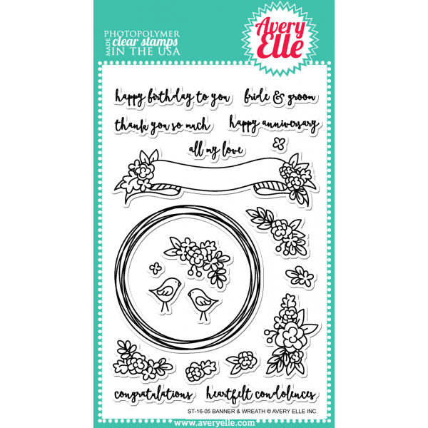 AE Banner & Wreath Clear Stamps