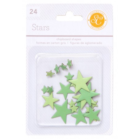 AC Essentials Chipboard - Green Stars