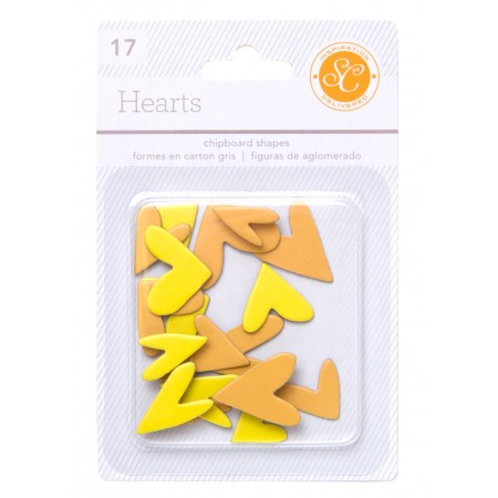 AC Essentials Chipboard - Yellow/Orange Hearts