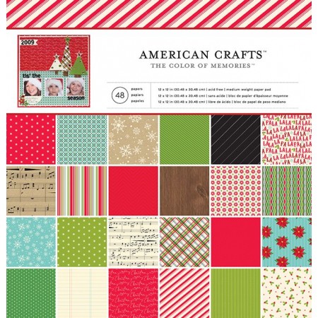 AC Single-Sided Paper Pad 12"x12" 48/PKG - Christmas