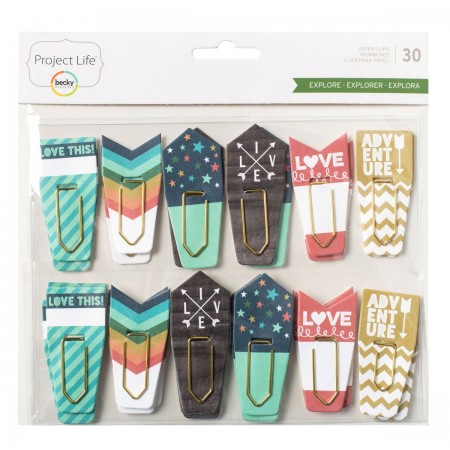 AC Project Life Paper Clips W/Die-Cut Accents 30/PKG