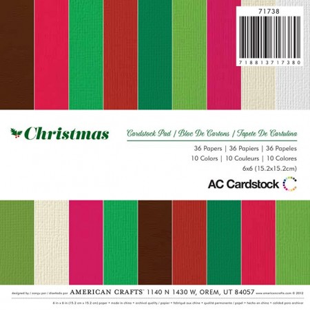 AC Cardstock Pack 6"x6" 36/PKG - Chrismas