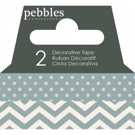 AC Washi Tape - Dot & Chevron - Pebbles Basics - Ash