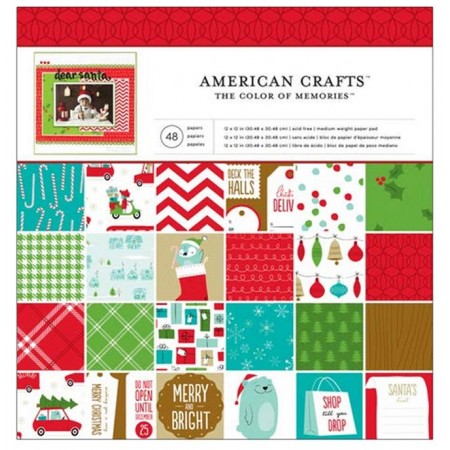 AC Single-Sided Paper Pad 12"x12" 48/PKG - Be Merry