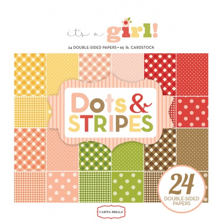 EP It's A Girl Dots & Stripes 6x6 Paper Pad