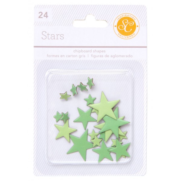 AC Essentials Chipboard - Green Stars