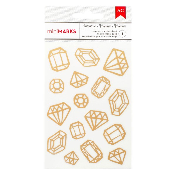 AC Valentine Rub-Ons -Gold Foil - Gems
