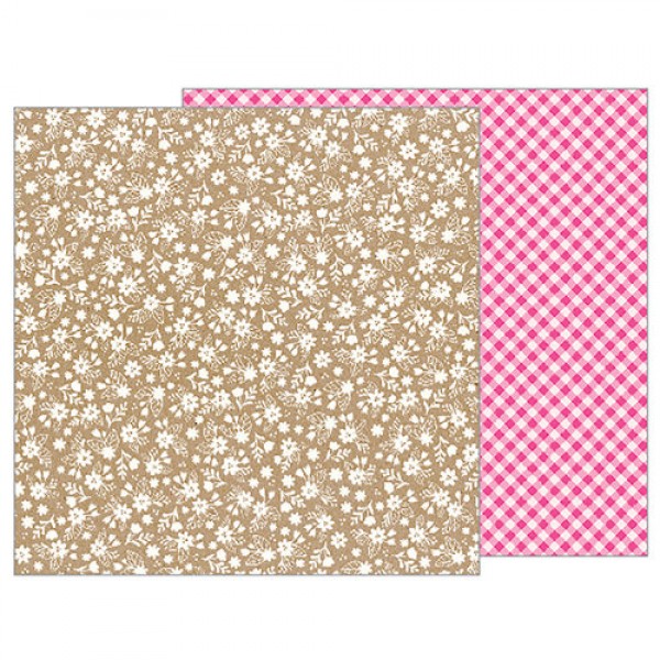 Pebbles - Forever My Always Collection - 12 x 12 Double Sided Paper - Love Lace